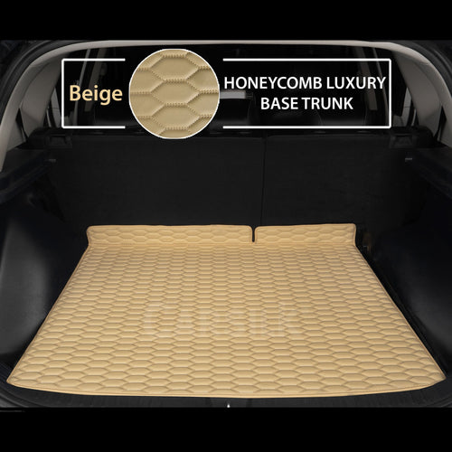 CREAM BEIGE HONEYCOMB LUXURY TRUNK CAR MATS SET - Carsilks 