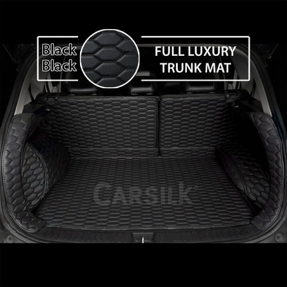 BLACK & BLACK STITCHING 3D HONEY COMB LUXURY TRUNK CAR MATS SET - Carsilks 