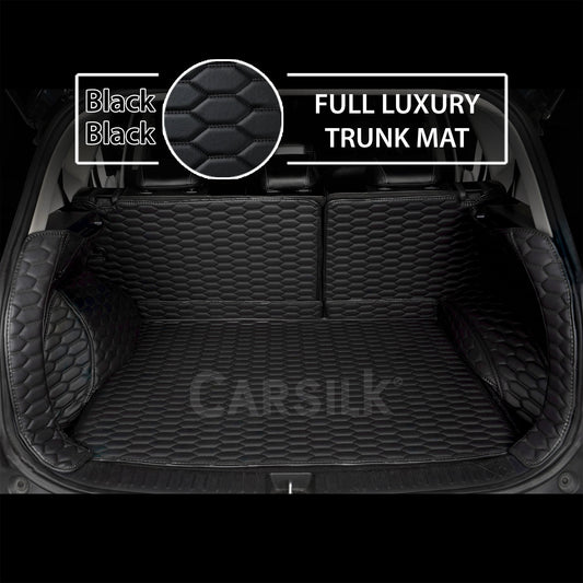 BLACK & BLACK STITCHING 3D HONEY COMB LUXURY TRUNK CAR MATS SET - Carsilks 