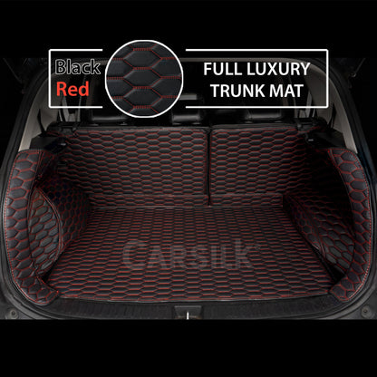 BLACK & RED STITCHING 3D SERIES HONEY COMB LUXURY TRUNK CAR MATS SET - Carsilks 