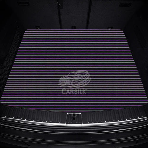BLACK PURPLE STITCHING STRIPE LUXURY TRUNK CAR MATS SET - Carsilks 