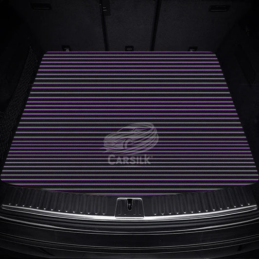 BLACK PURPLE STITCHING STRIPE LUXURY TRUNK CAR MATS SET - Carsilks 