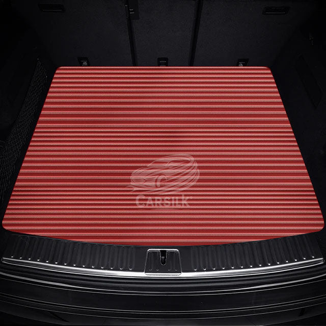 CHERRY RED STRIPE LUXURY TRUNK CAR MATS SET - Carsilks 