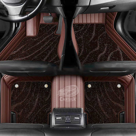 COFFEE BROWN GALAXY CUSTOM CAR MATS SET - Carsilks 