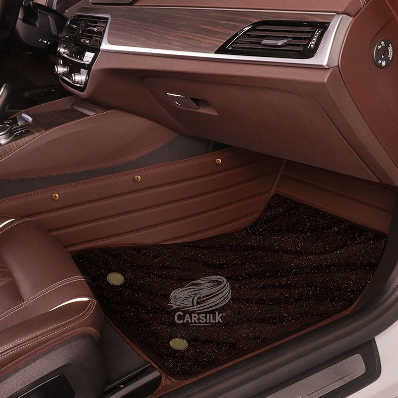 COFFEE BROWN GALAXY CUSTOM CAR MATS SET - Carsilks 