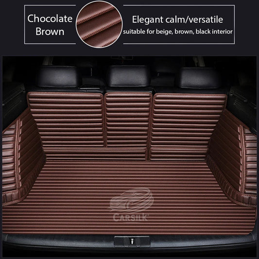 CHOCOLATE BROWN 3D STRIPE LUXURY TRUNK CAR MATS SET - Carsilks 