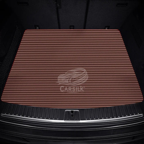 CHOCOLATE BROWN STRIPE LUXURY TRUNK CAR MATS SET - Carsilks 
