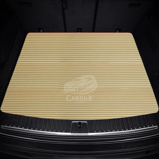 CREAM BEIGE STRIPE LUXURY BASE TRUNK CAR MATS SET - Carsilks 