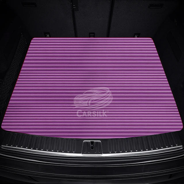 LAVENDER PURPLE STRIPE LUXURY TRUNK CAR MATS SET - Carsilks 